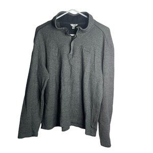 CK Calvin Klein 1/4 Zip Sweater Mens L Long Sleeve Pullover Gray Shirt